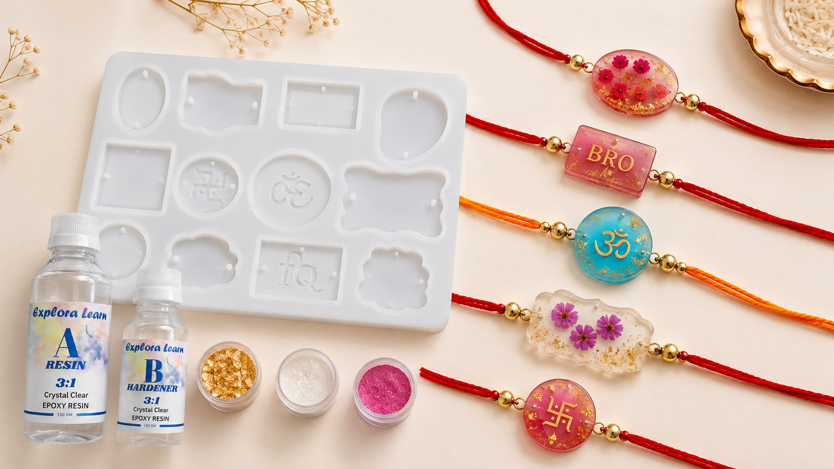 How to make resin Rakhi at home India - DIY Raksha Bandhan guide