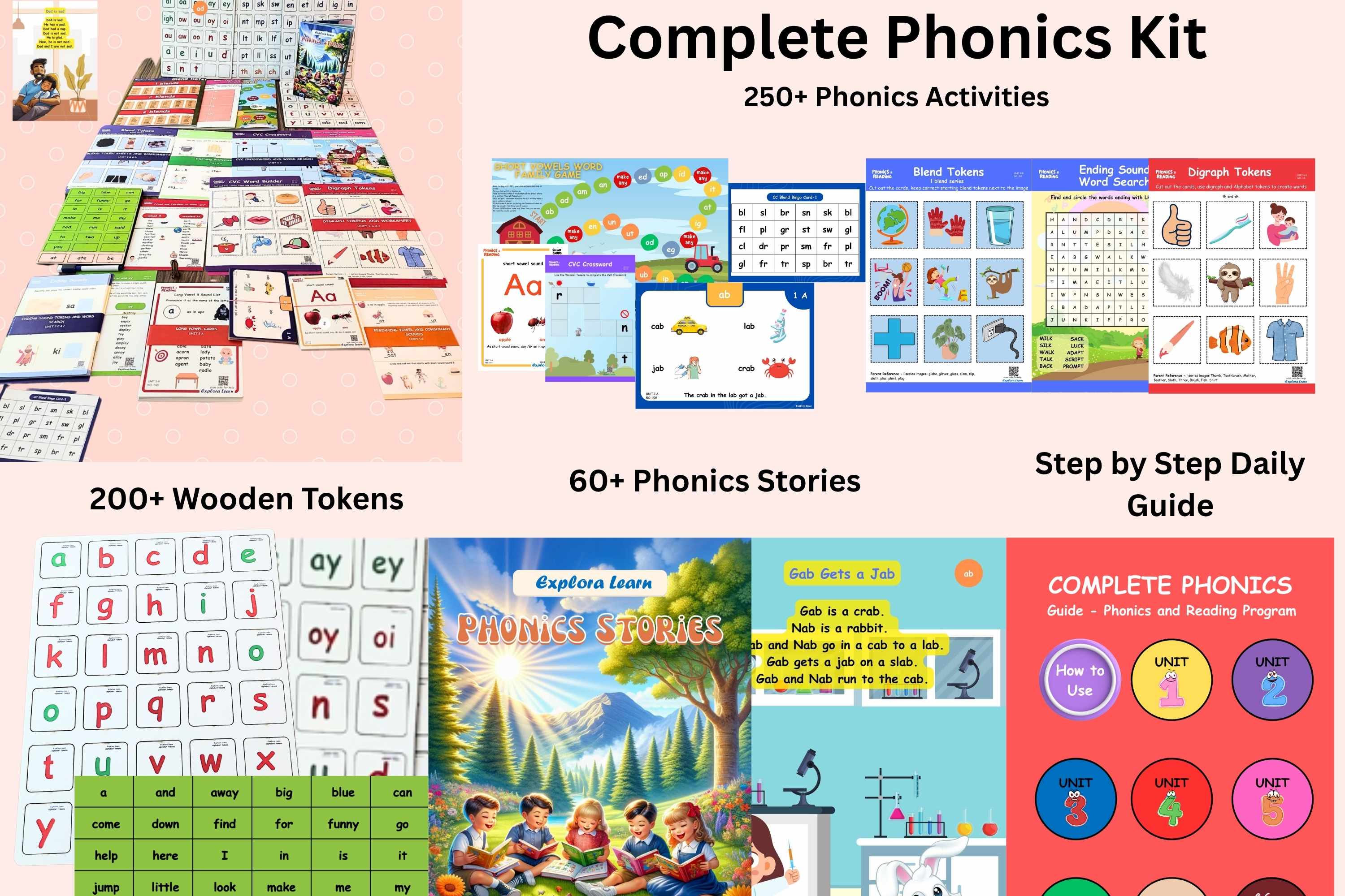 Phonics activities for ages 3–8: sounds, blends, digraphs, and sight words