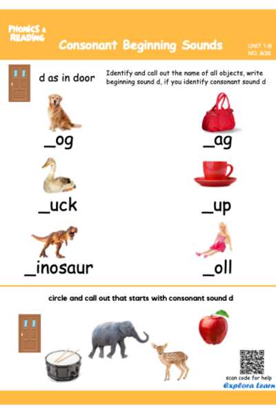 Beginning Consonant Sound Worksheets