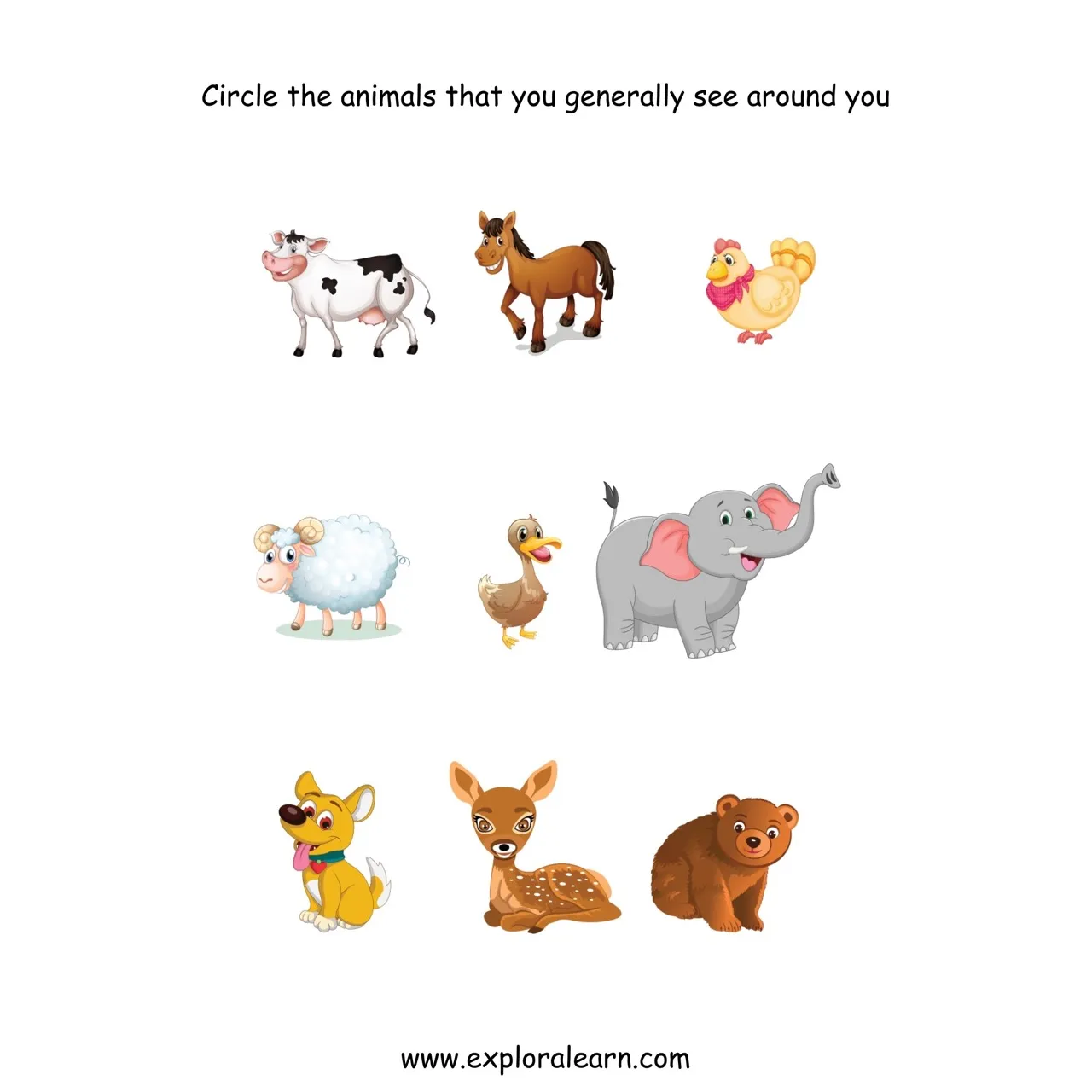 Printable Worksheets Animals