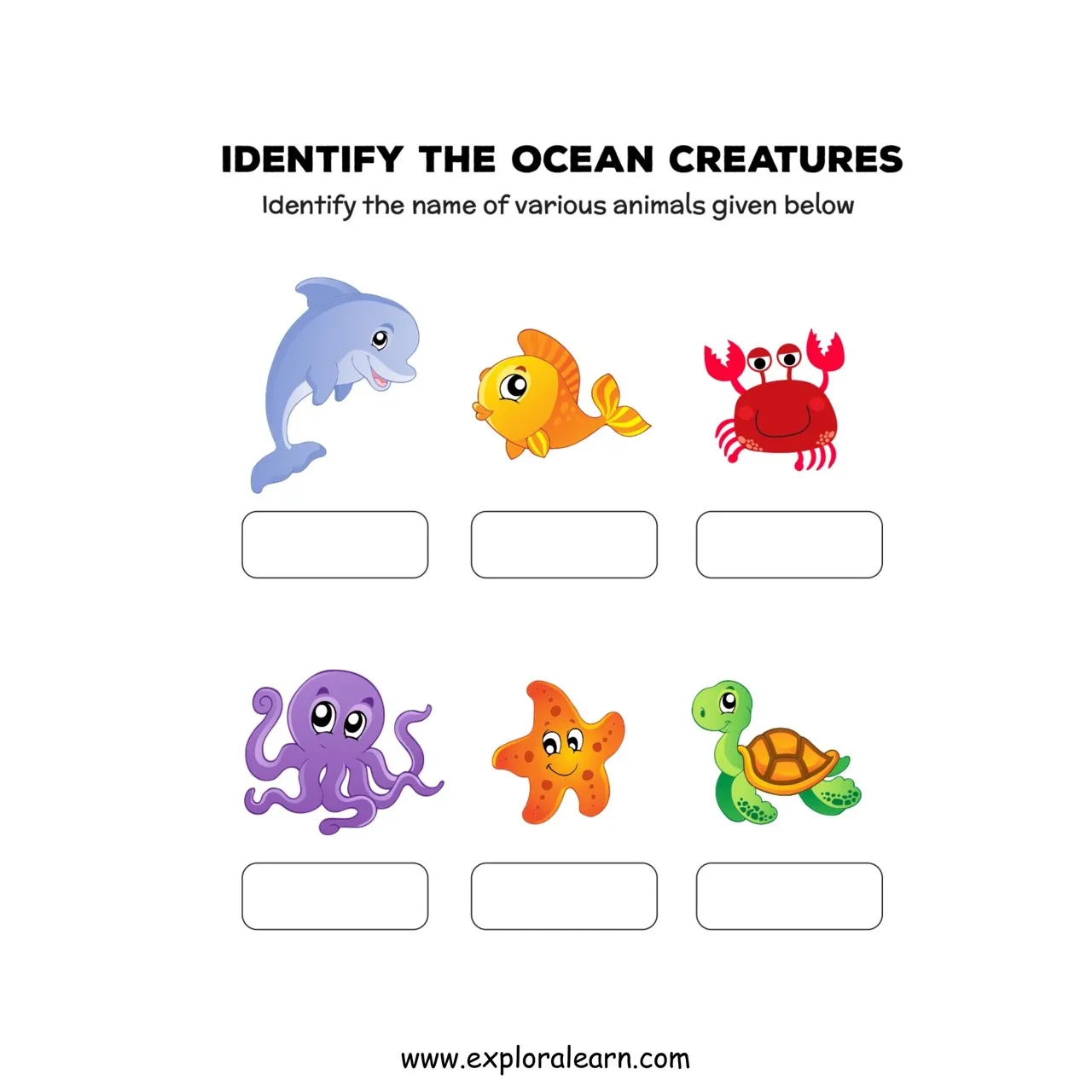 Free Exploralearn Worksheets, Animals Worksheets,Animal Identification