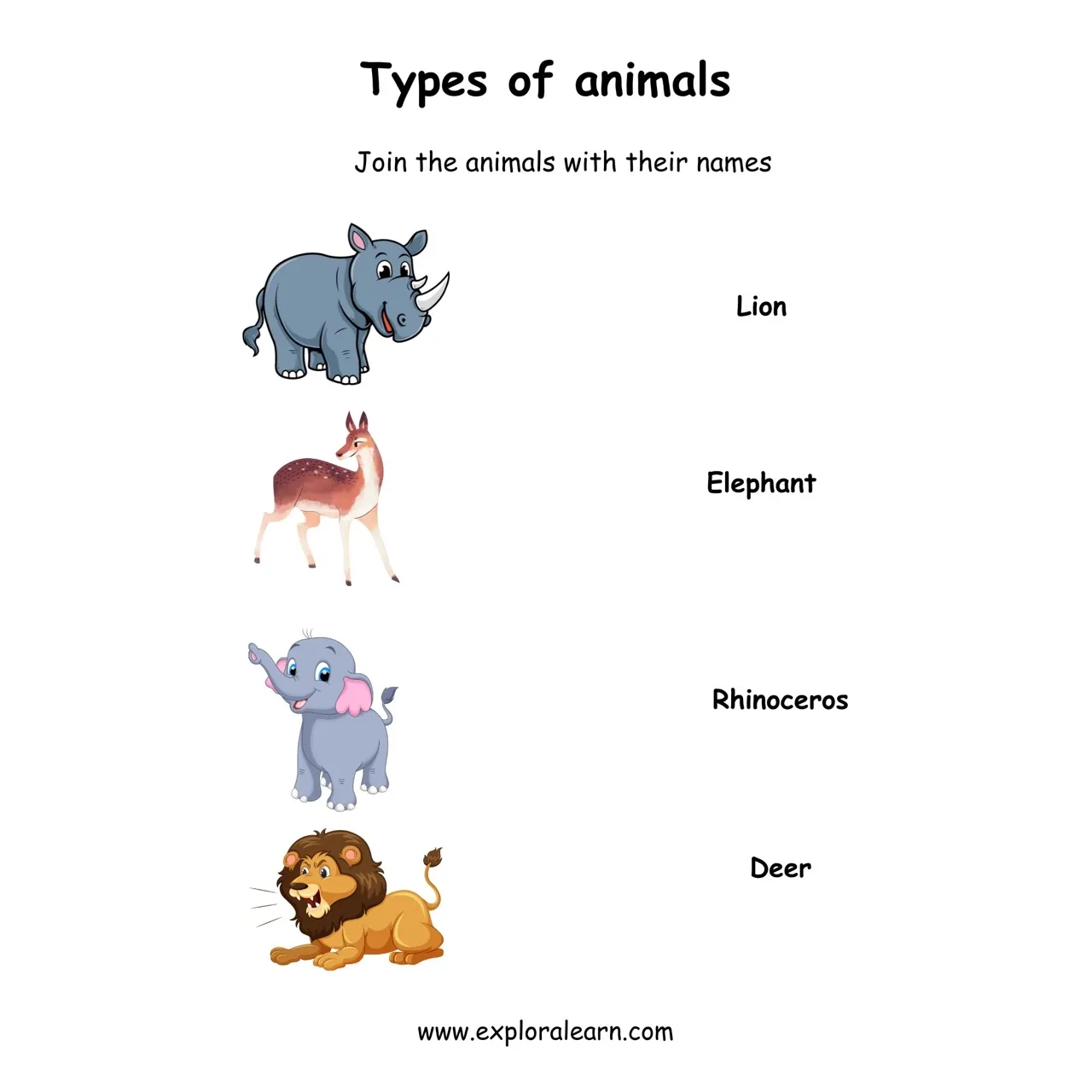 Free Exploralearn Worksheets, Animals Worksheets,Animal Identification