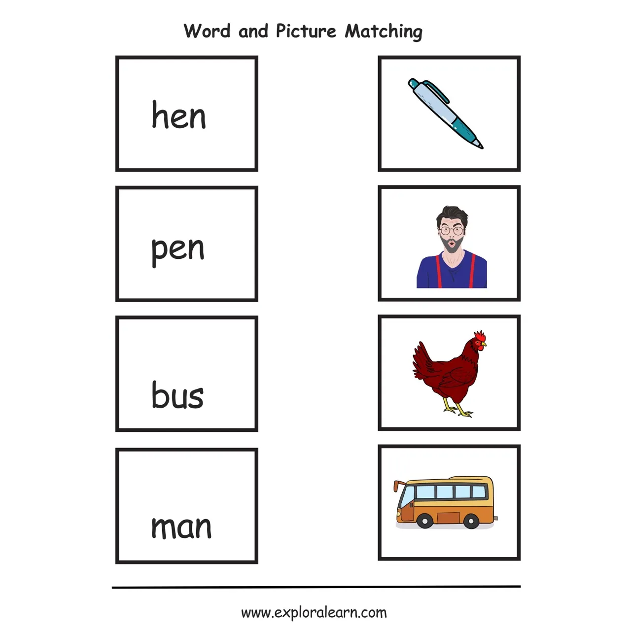 Free Exploralearn Worksheets, CVC Practice Worksheet