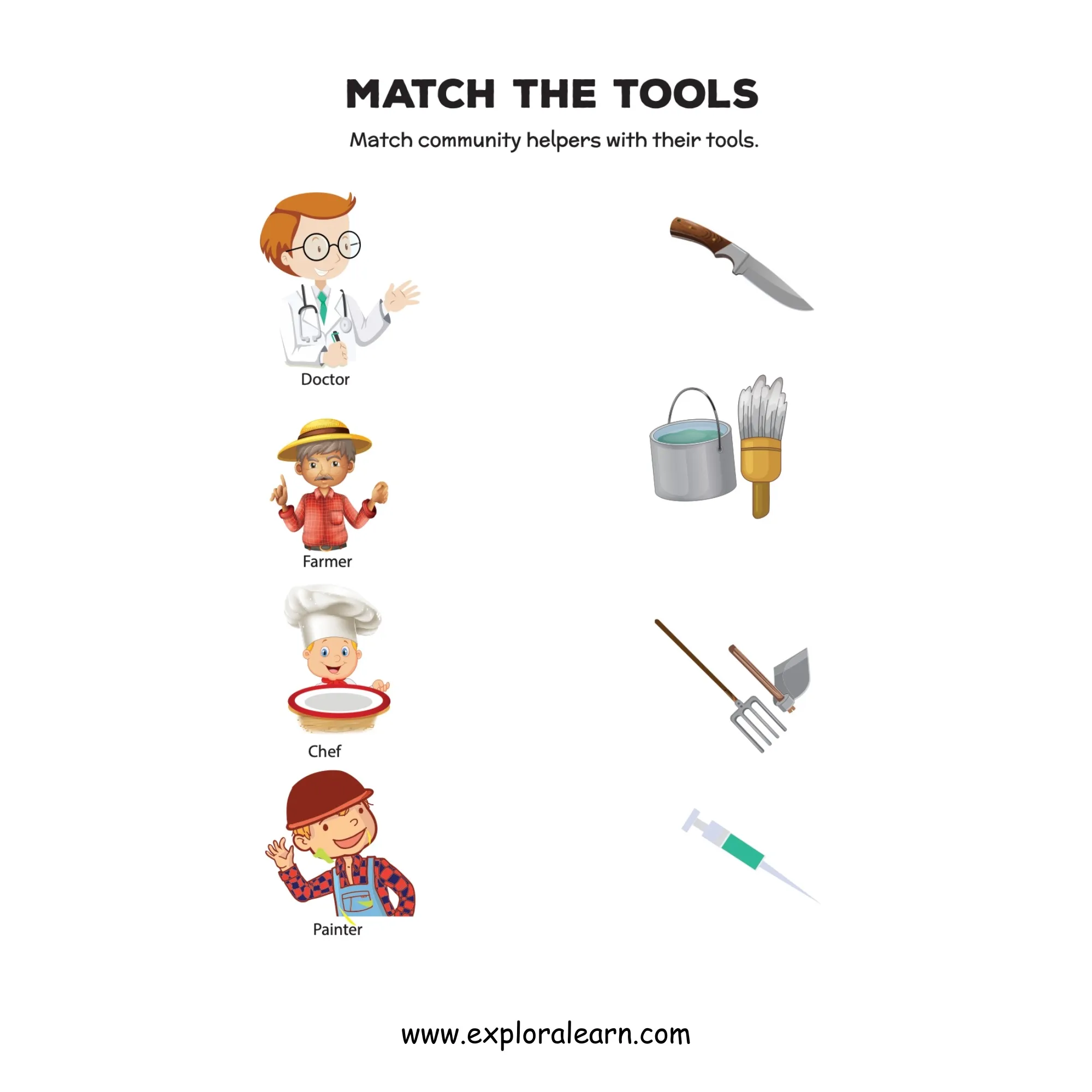 Free Exploralearn Worksheets, Community Helper Worksheets,Community ...