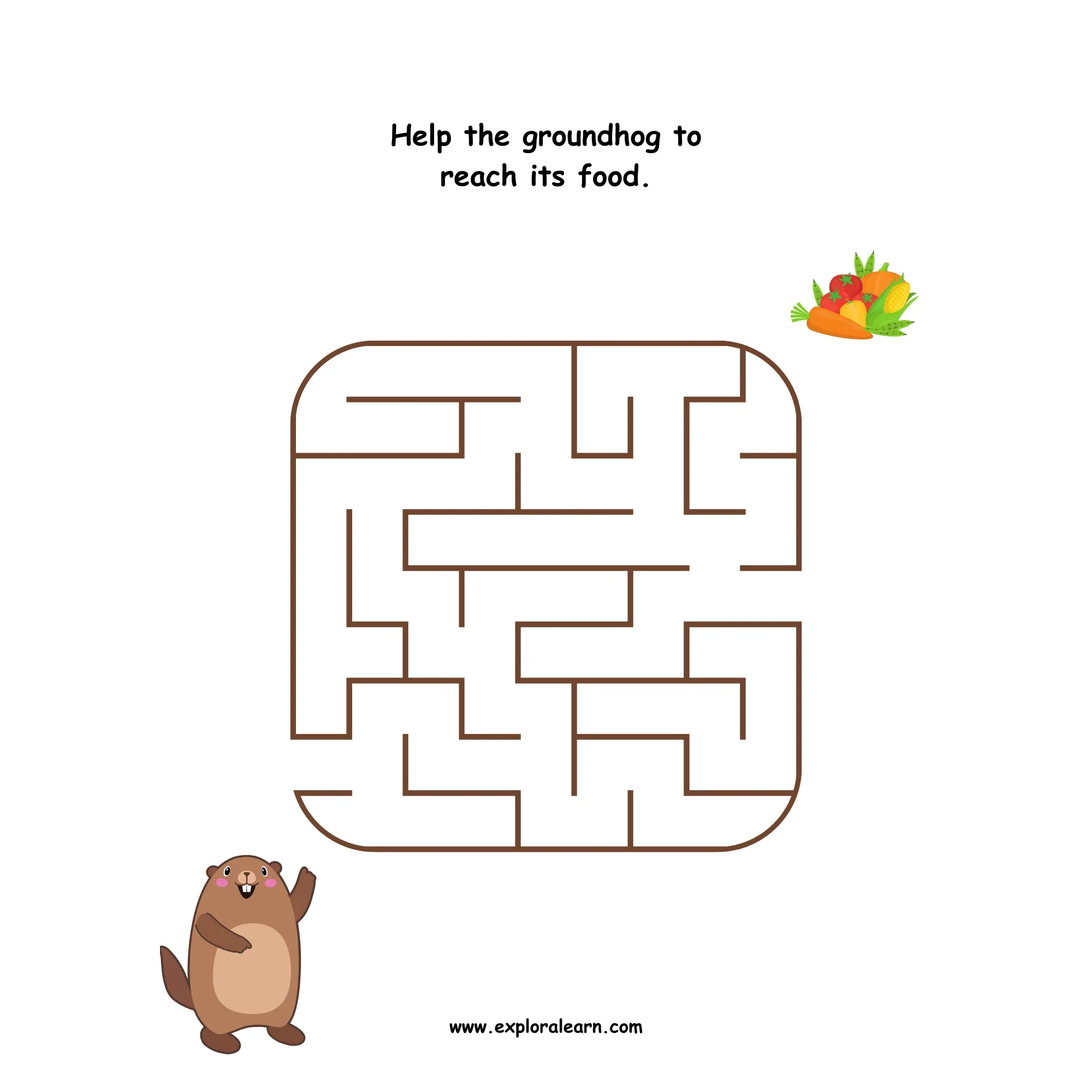 Free Exploralearn Worksheets, Logical Worksheets,Mazes Level 1
