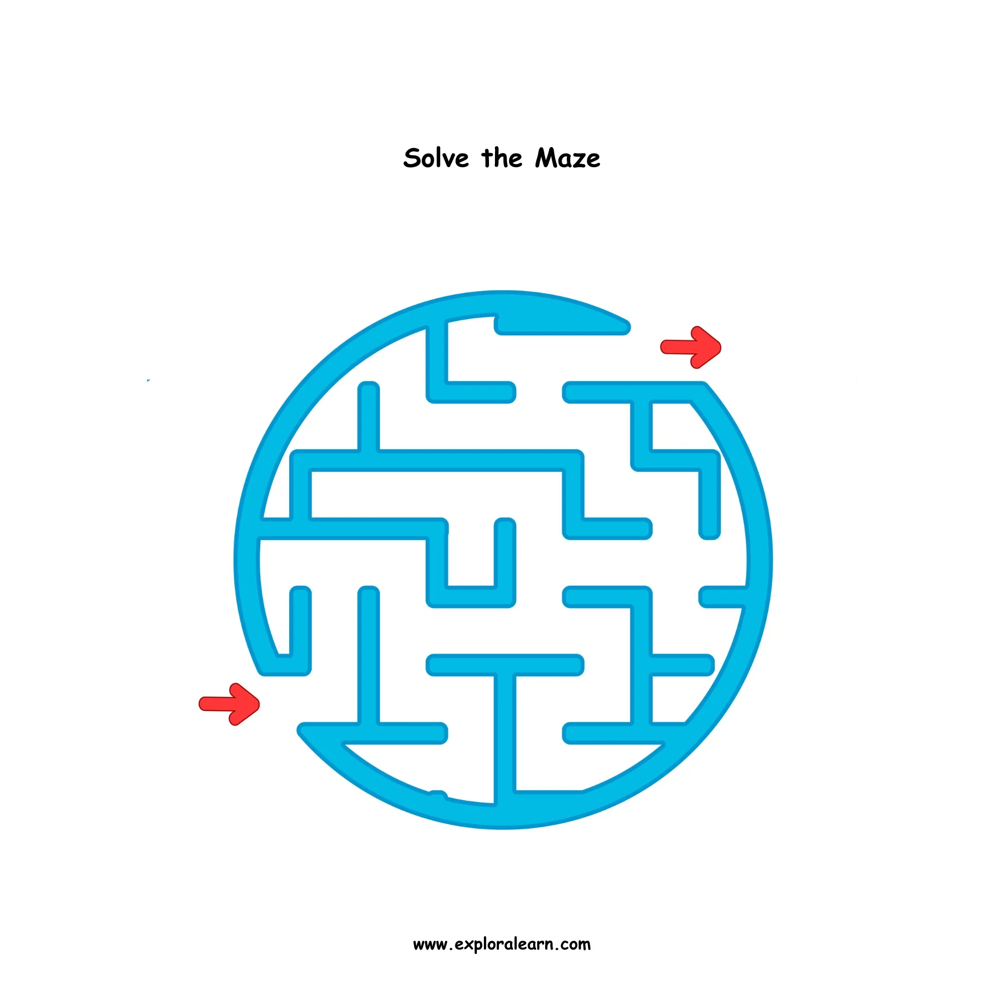 Free Exploralearn Worksheets, Logical Worksheets,Mazes Level 1