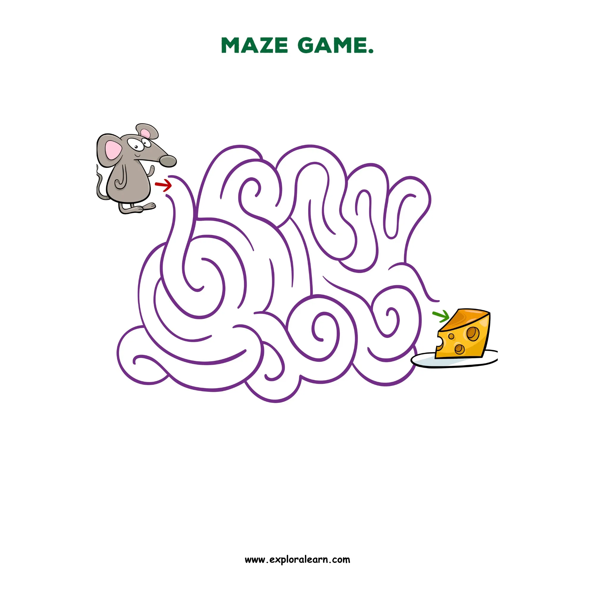 Free Exploralearn Worksheets, Logical Worksheets,Mazes Level 1