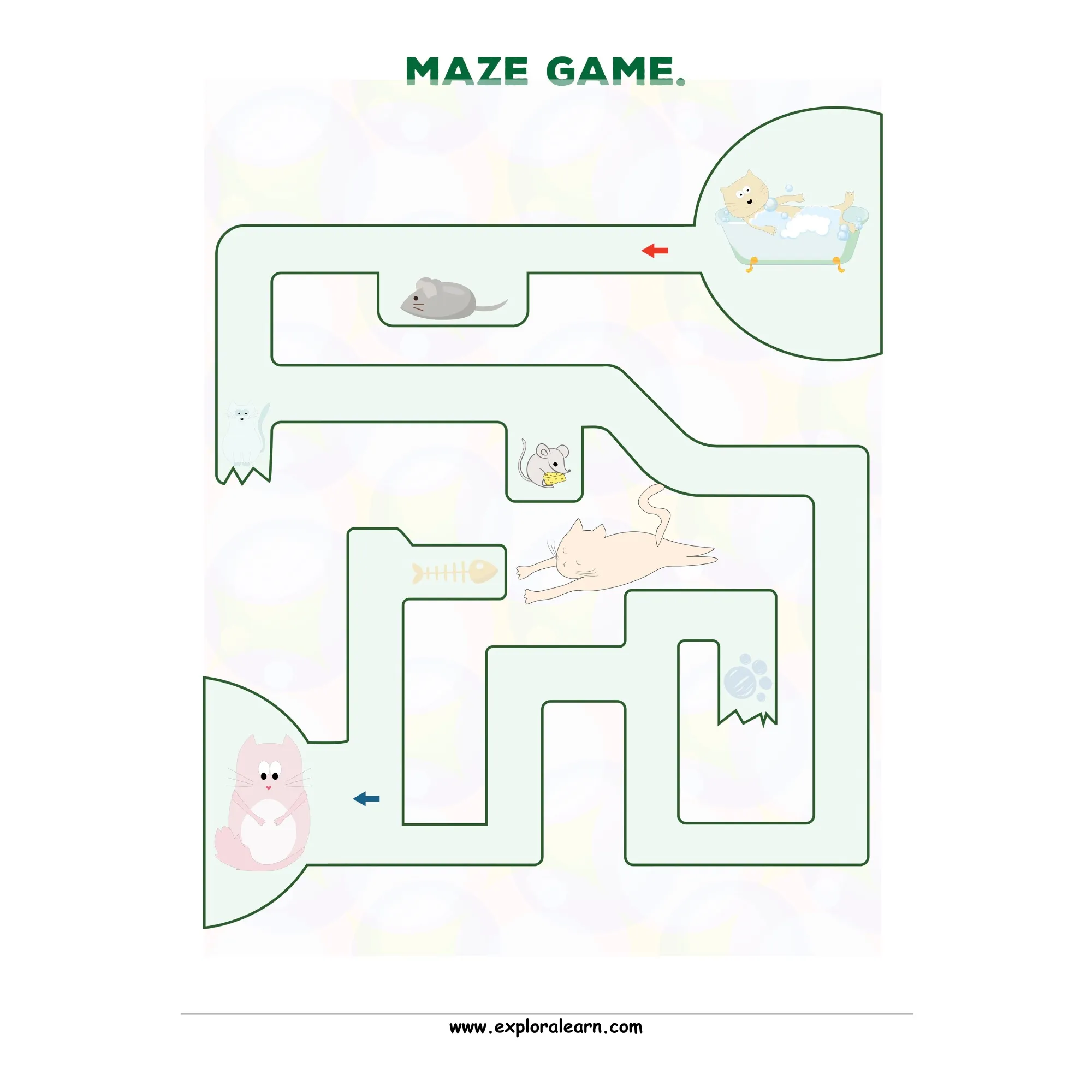 Free Exploralearn Worksheets, Logical Worksheets,Mazes Level 1