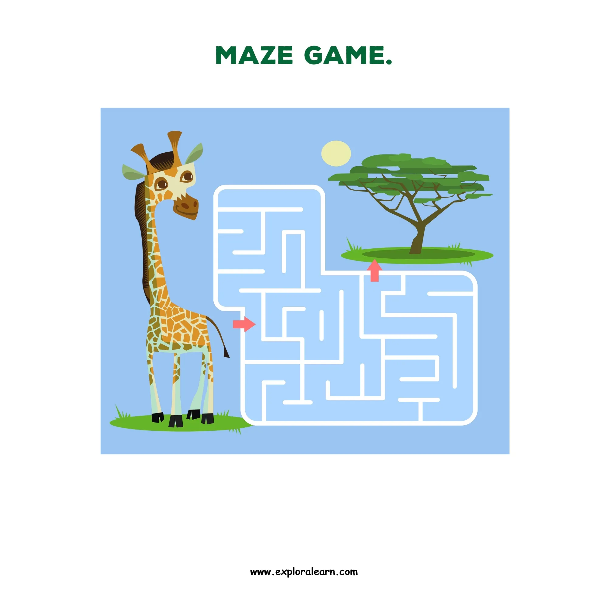 Free Exploralearn Worksheets, Logical Worksheets,Mazes Level 2