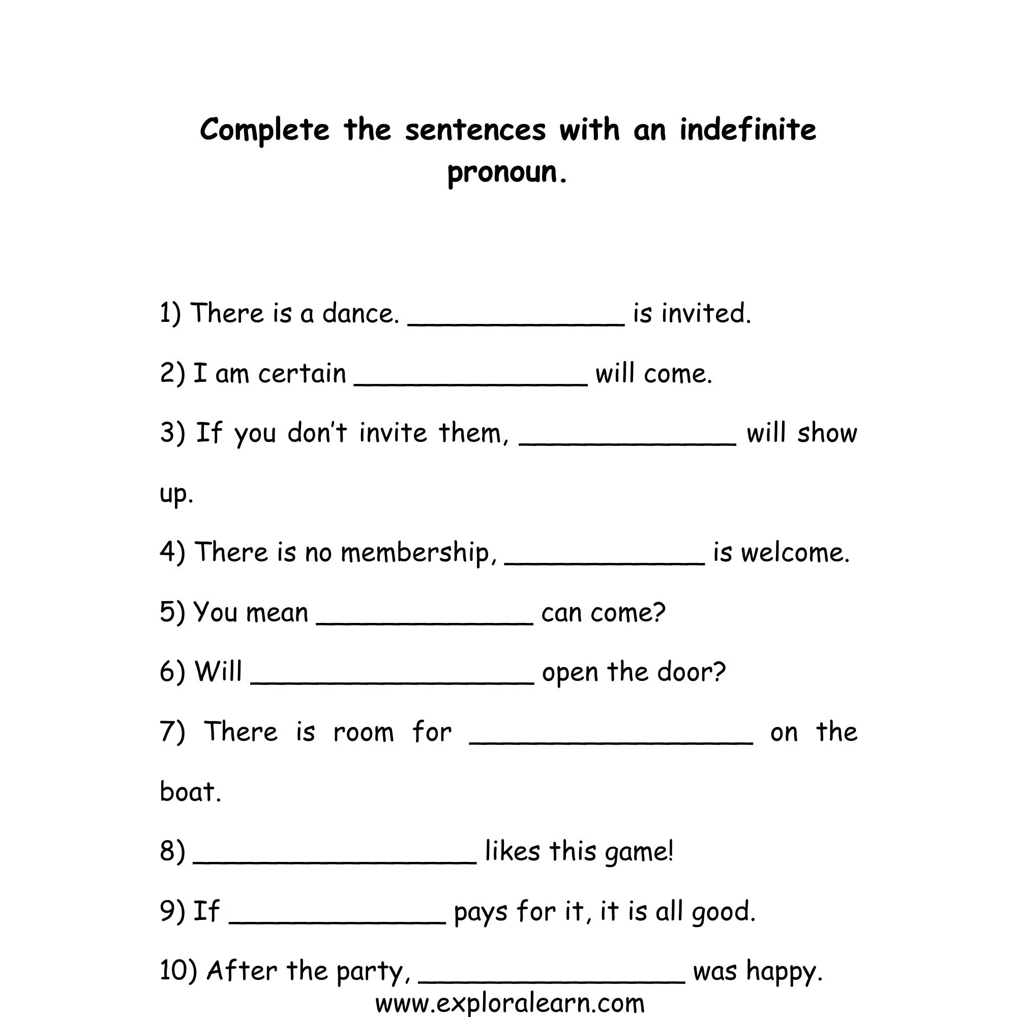 Free Exploralearn Worksheets, Class 1 English Grammar Worksheets
