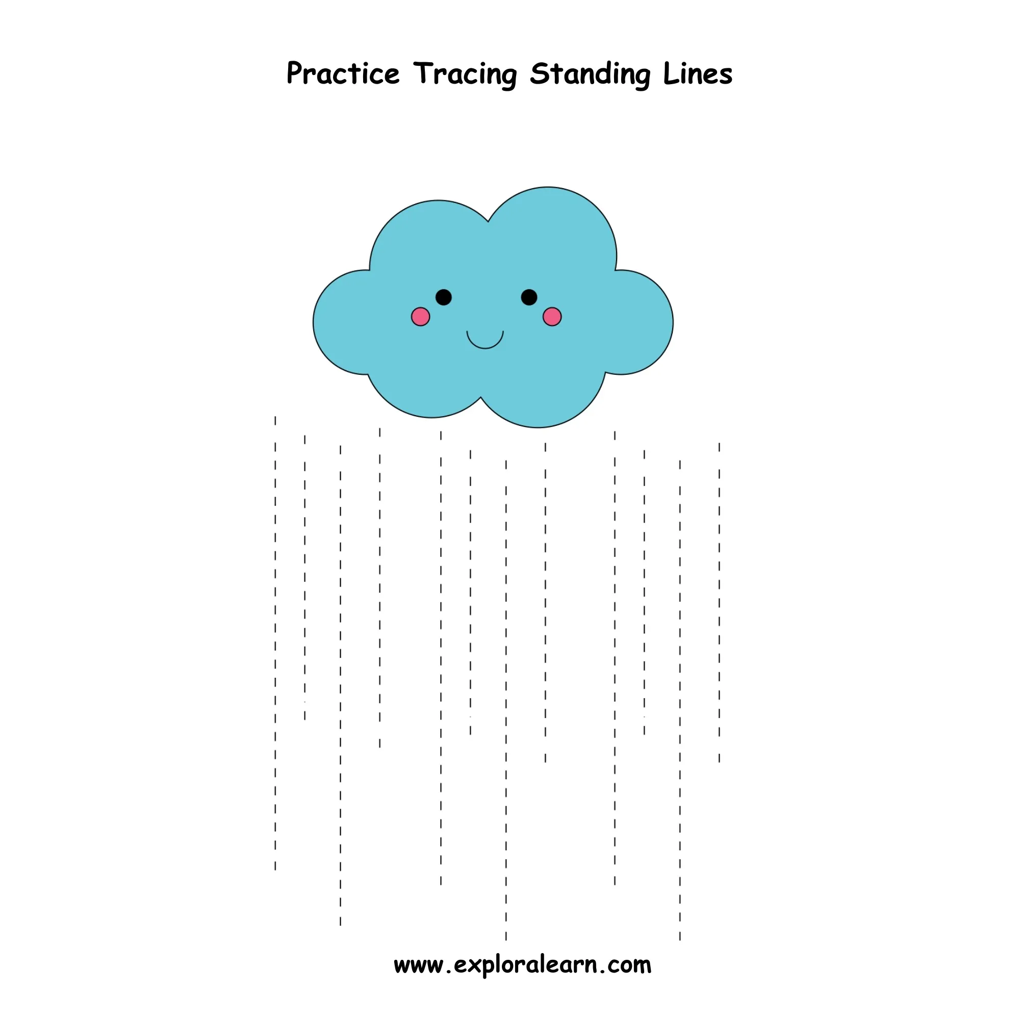 Free Exploralearn Worksheets, Standing Lines Practice worksheet.