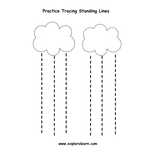 Free Exploralearn Worksheets, Standing Lines Practice worksheet.