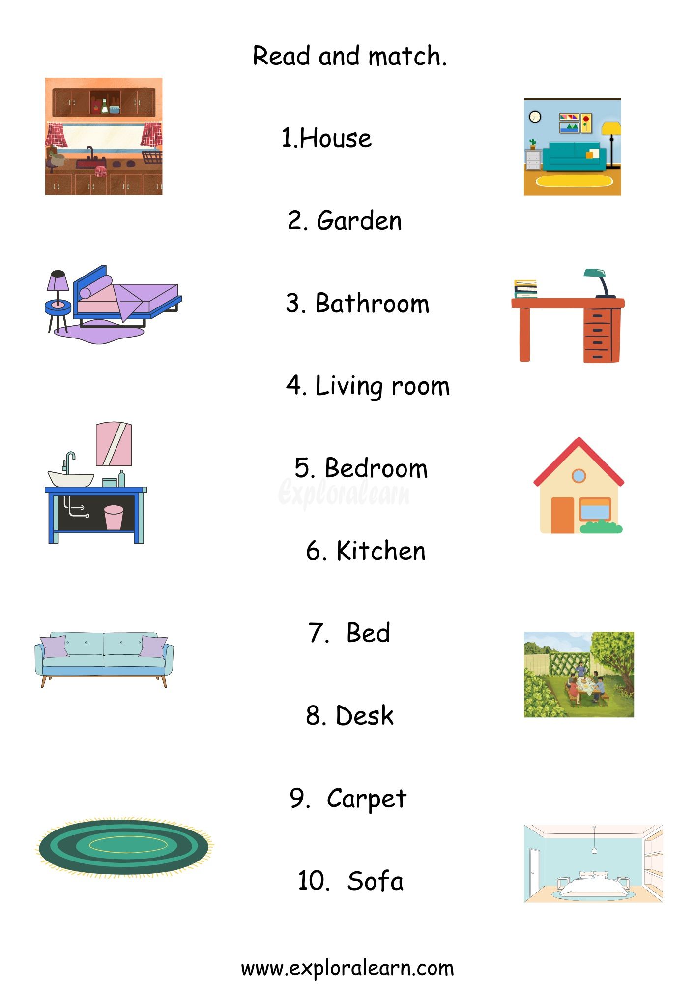 House Worksheets for Preschool and Kindergarten 2 to 6 years Kids