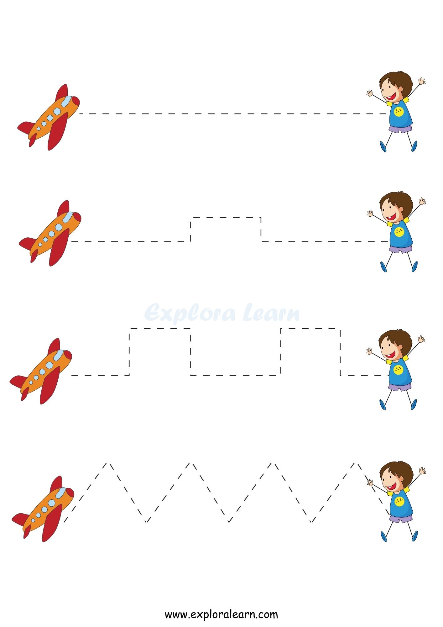 Mix Lines Worksheets For Playgroup Playschool