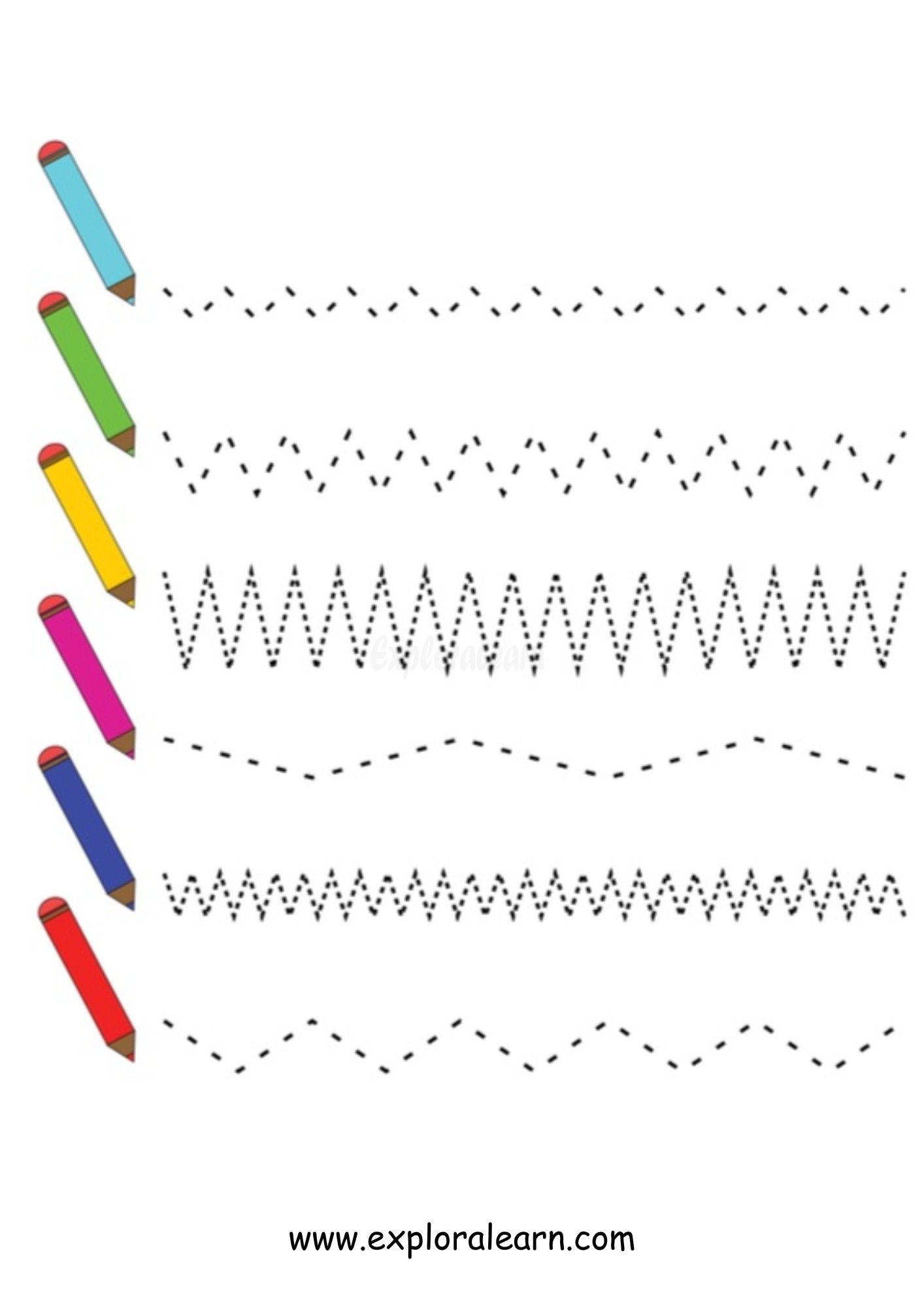 Slanting Lines Worksheets for preschool