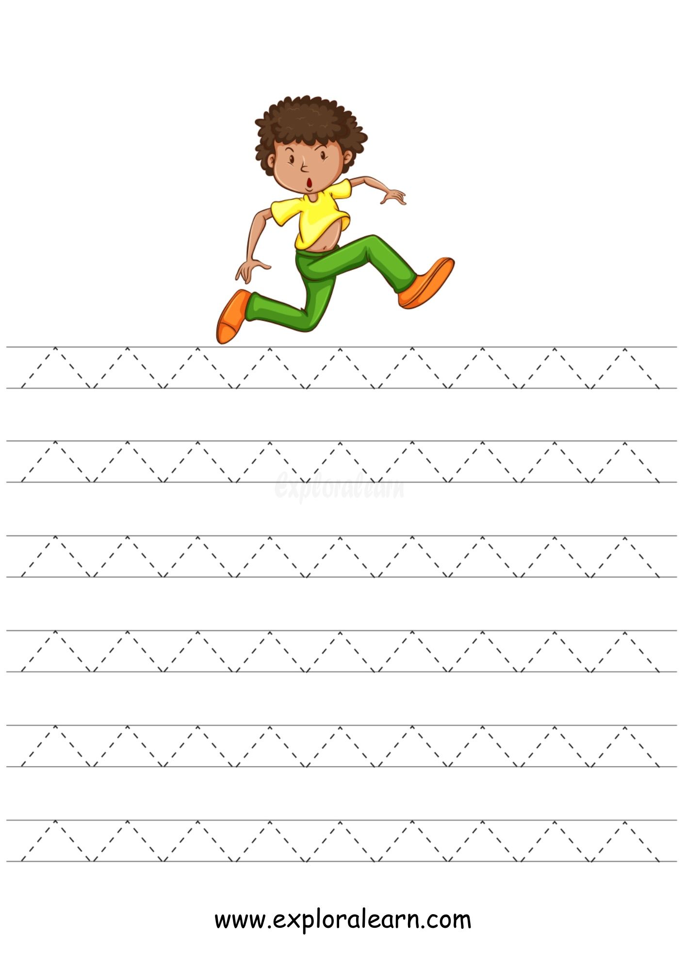 Slanting Lines Worksheets for preschool