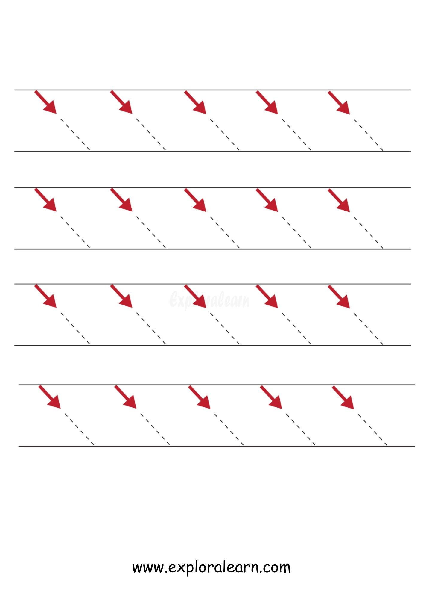 Slanting Lines Worksheets for preschool