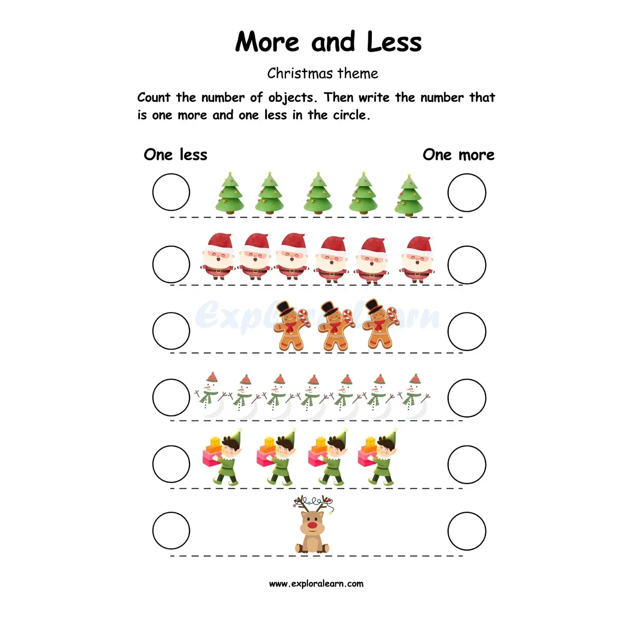 Free Exploralearn Worksheets, More or Less Worksheets