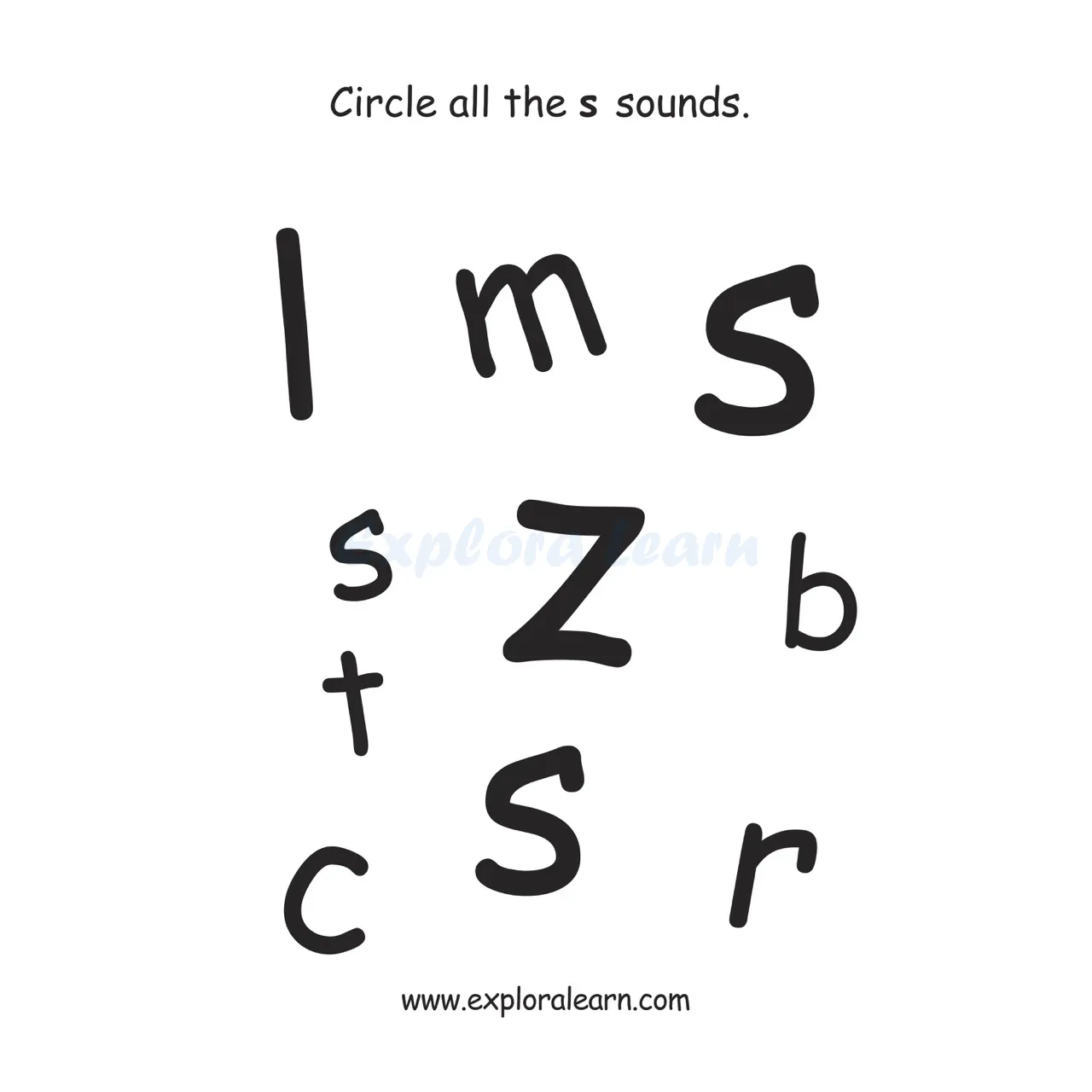 Free Exploralearn Worksheets, beginning sound worksheet