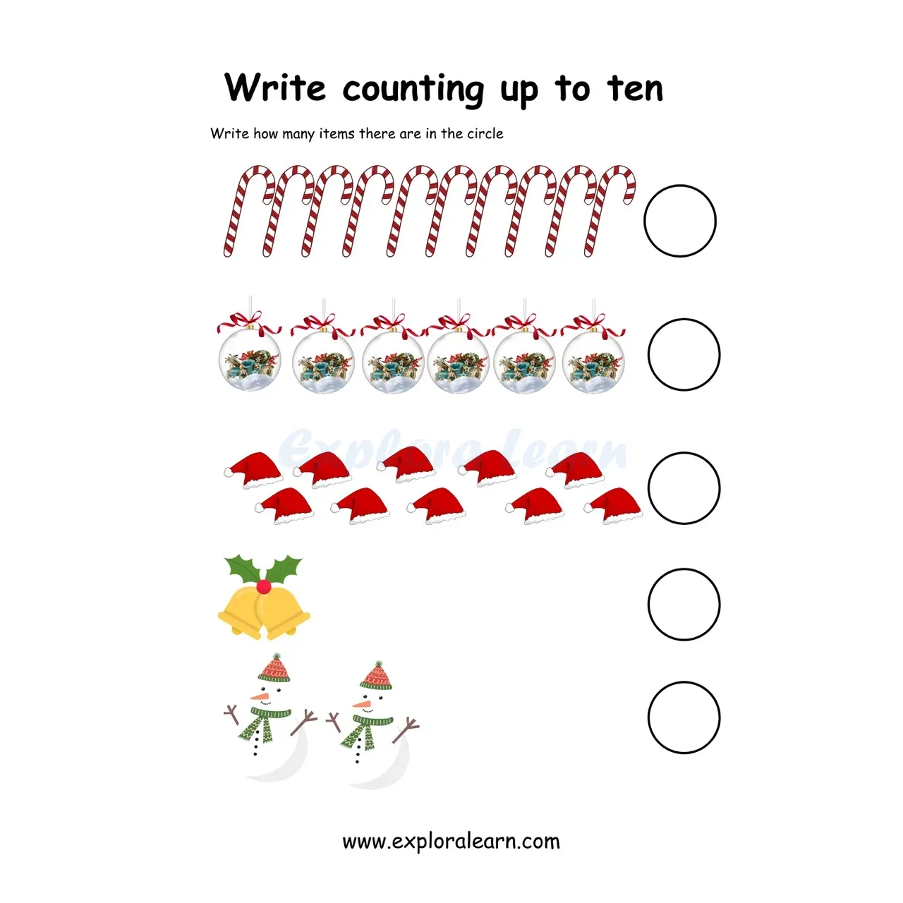Free Exploralearn Worksheets, Counting worksheet