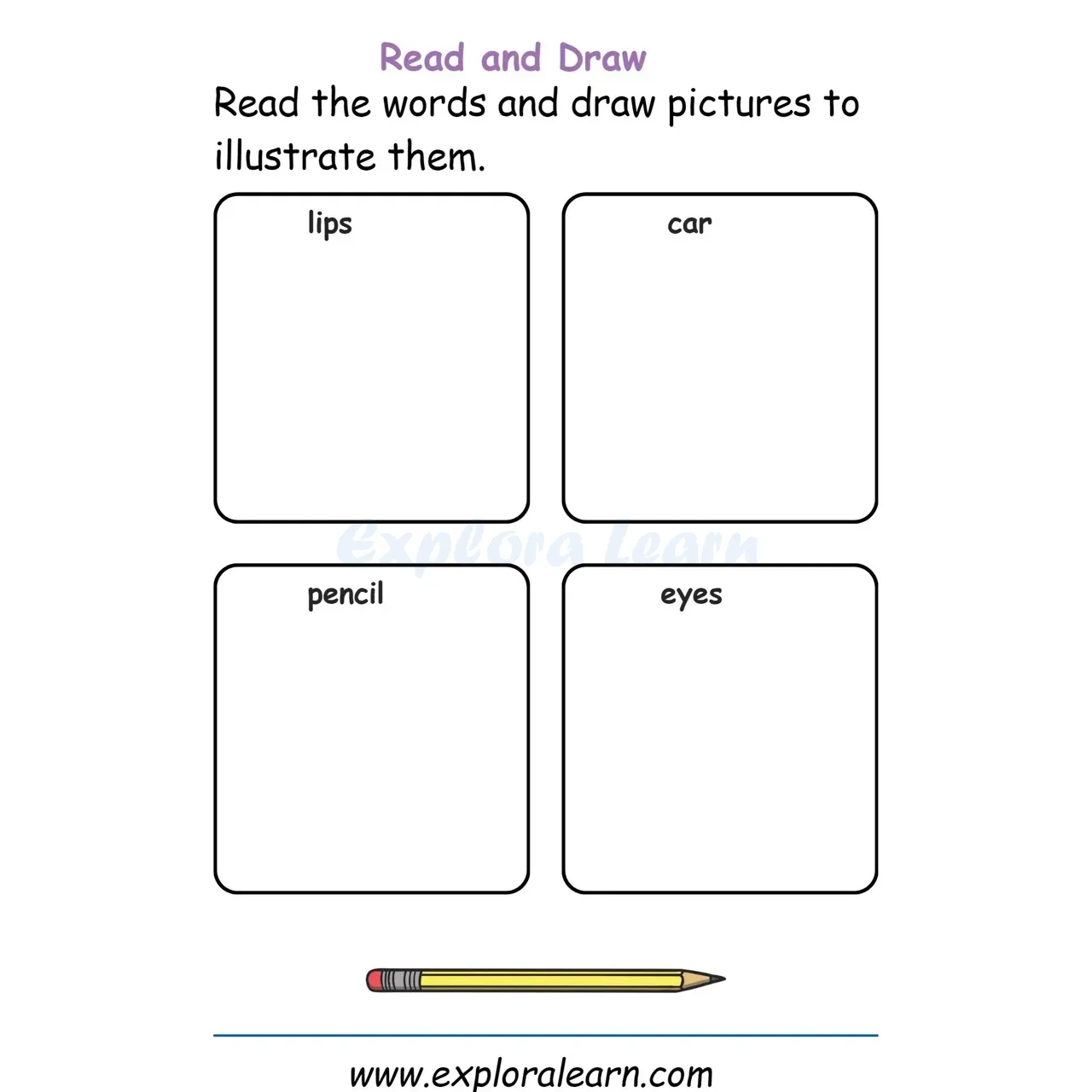 Free Exploralearn Worksheets, CVC Practice Worksheet