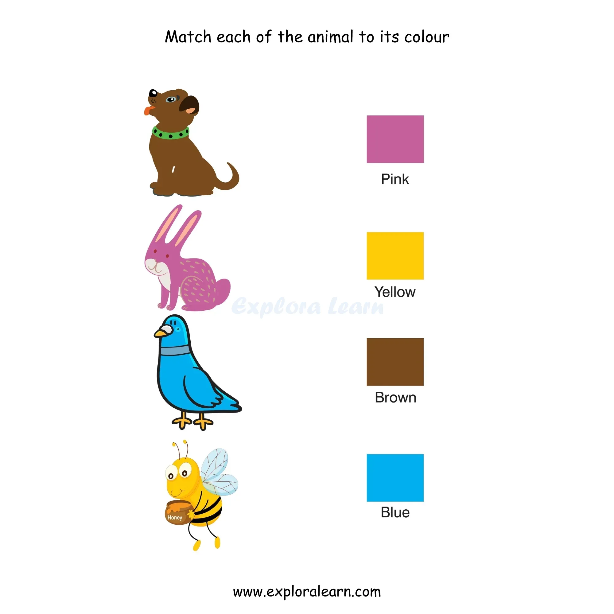 Free Exploralearn Worksheets, colour Identification worksheet