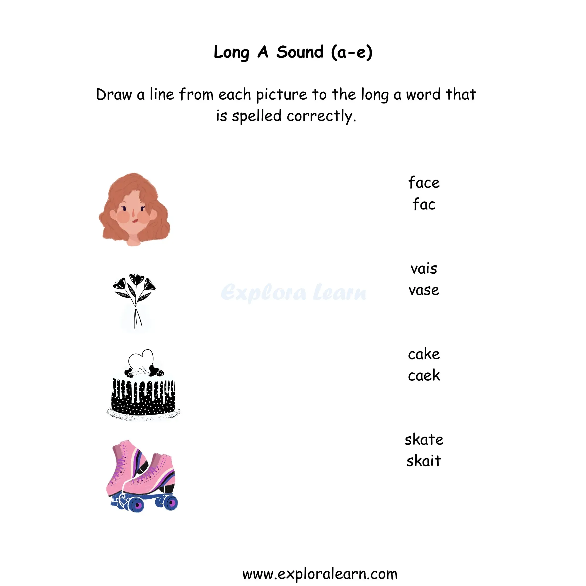 Free Exploralearn Worksheets, Short Vowel Practice Worksheet
