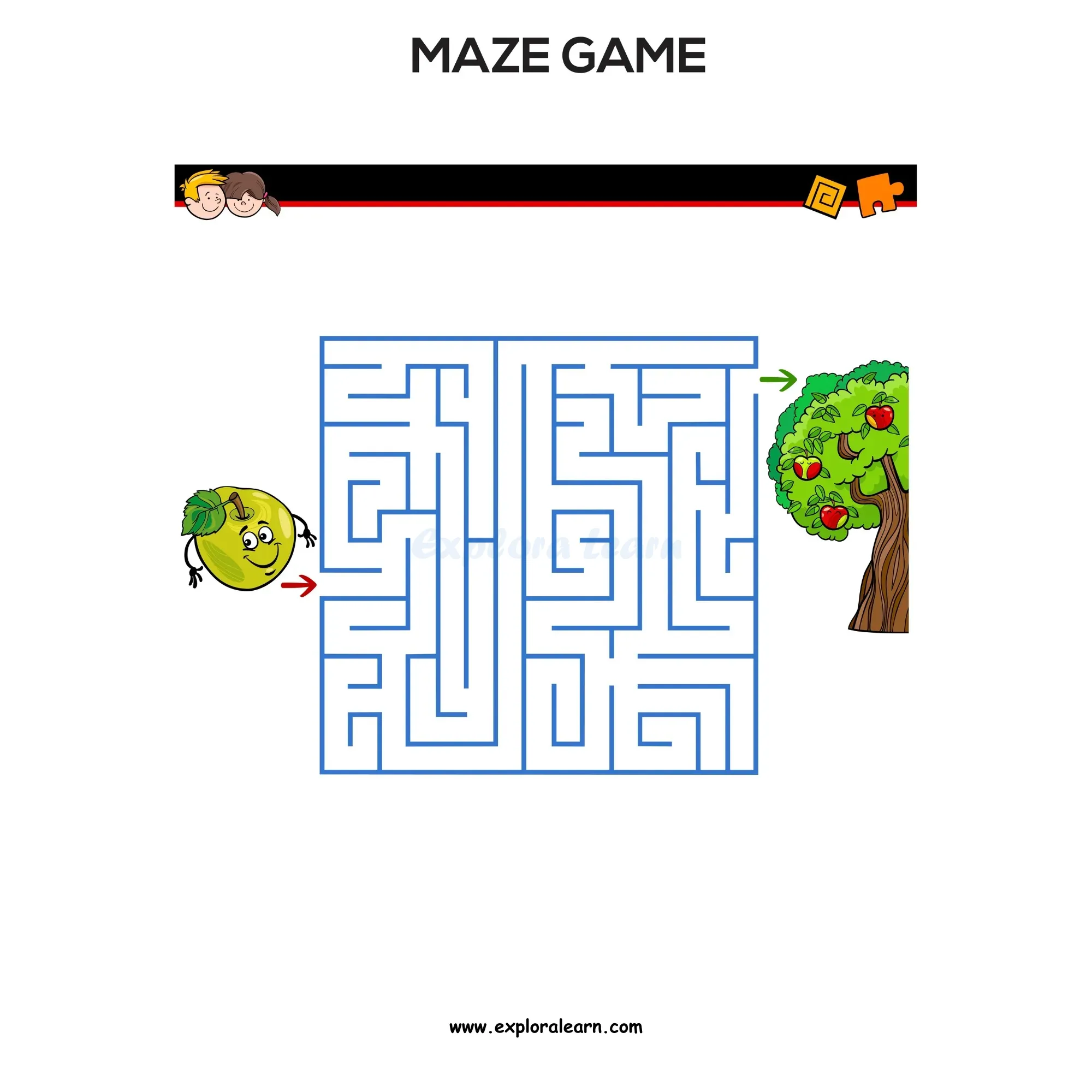 Free Exploralearn Worksheets, Logical Worksheets,Mazes Level 2