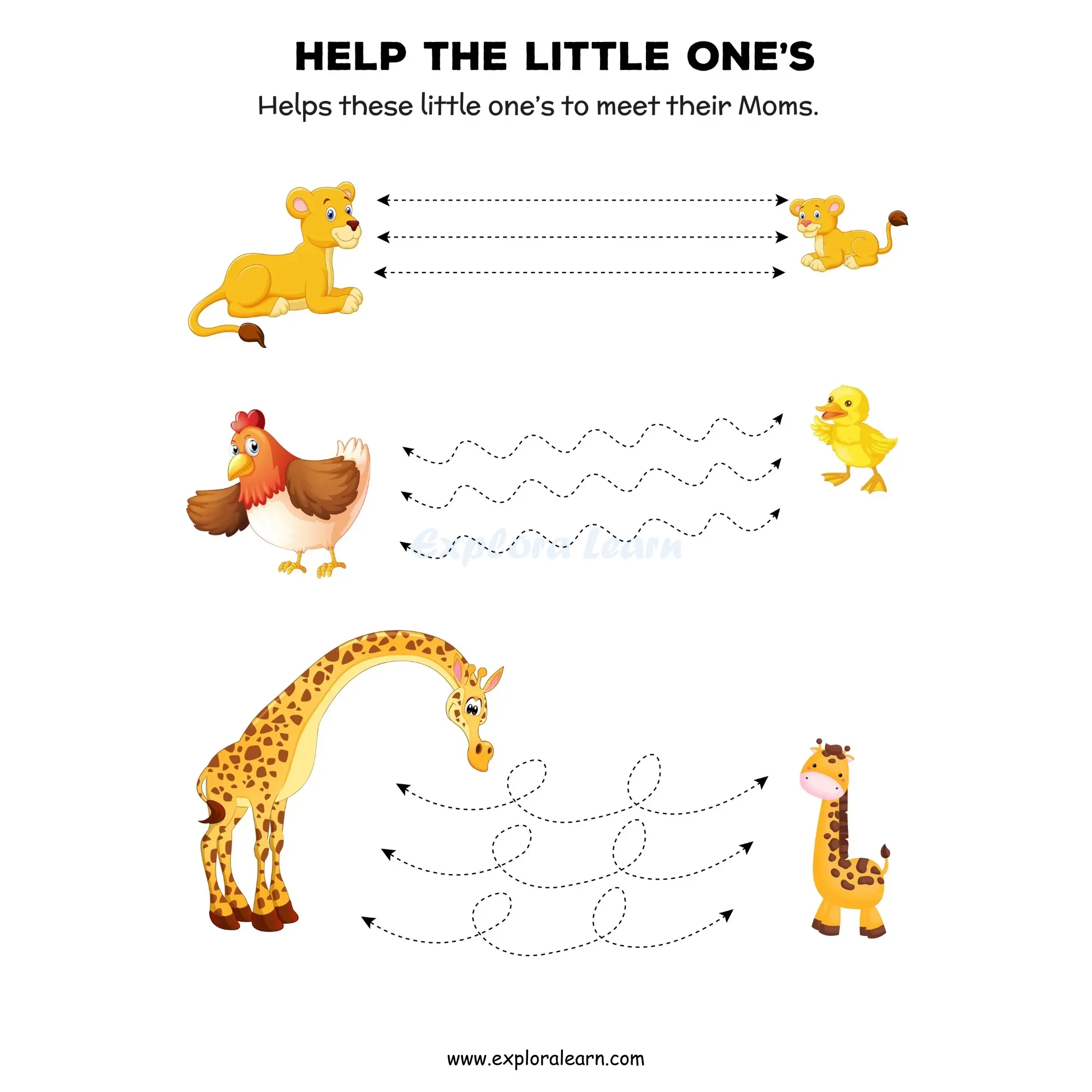 Free Exploralearn Worksheets, Mix Lines Practice worksheet.