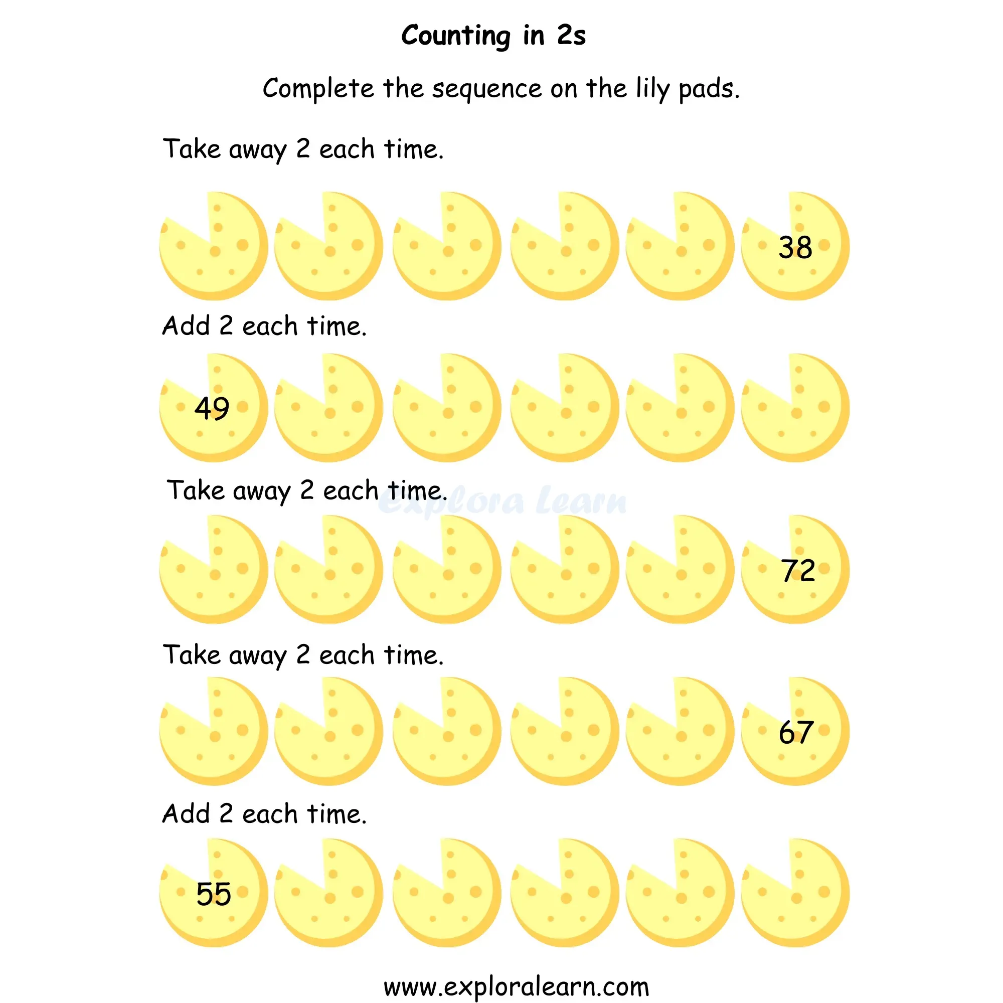 Free Exploralearn Worksheets Free Maths Worksheet Maths Skip Counting ...