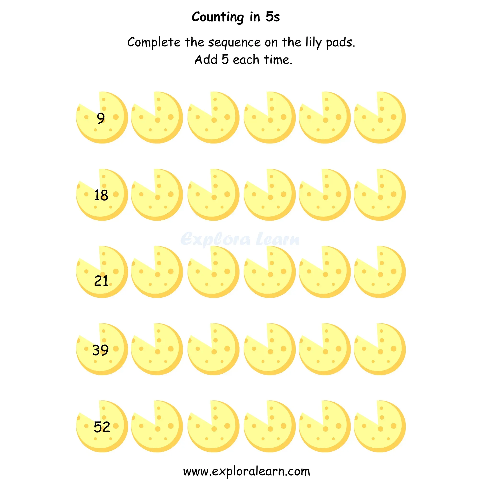 Free Exploralearn Worksheets Free Maths Worksheet Maths Skip Counting ...