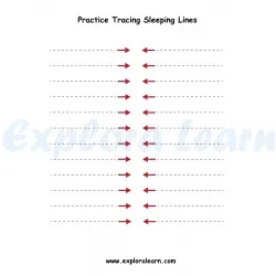 Free Exploralearn Worksheets, Sleeping Lines Practice worksheet.