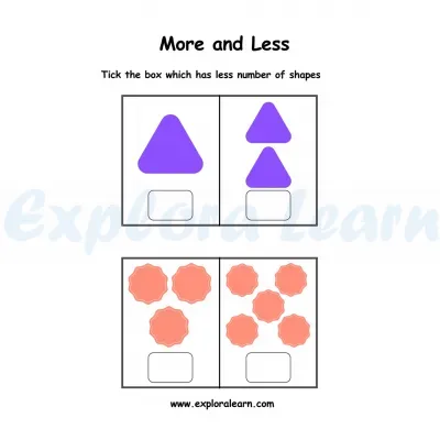 Free Exploralearn Worksheets, More or Less Worksheets