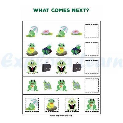 Free Exploralearn Worksheets, Logical Worksheets,Patterns Level 2