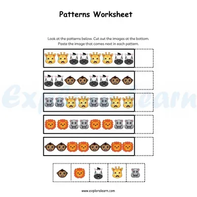 Free Exploralearn Worksheets, Logical Worksheets,Patterns Level 2