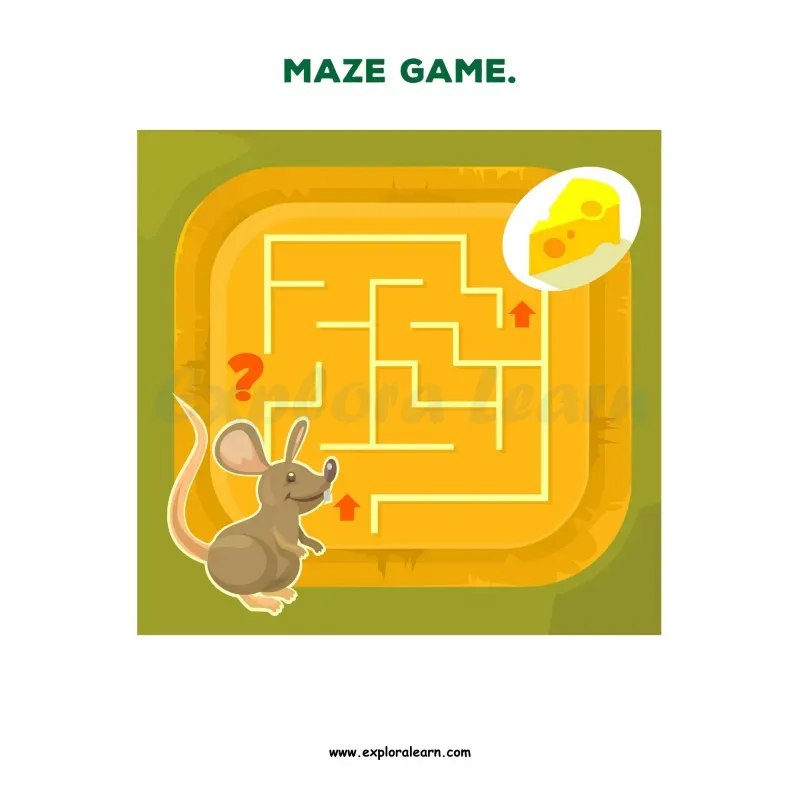Free Exploralearn Worksheets, Logical Worksheets,Mazes Level 1