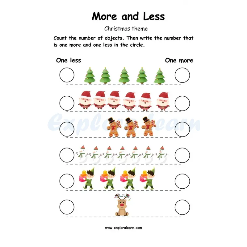 Free Exploralearn Worksheets, More or Less Worksheets