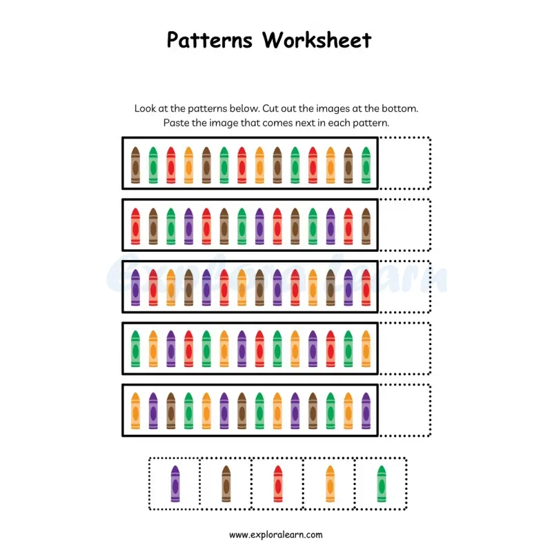 Free Exploralearn Worksheets, Logical Worksheets,Patterns Level 2