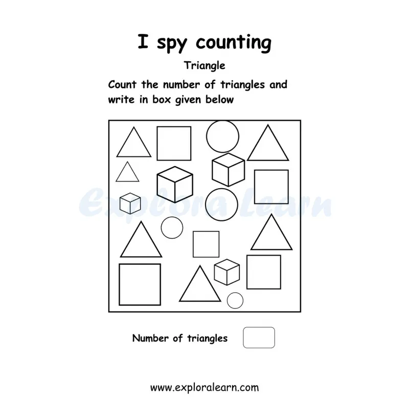 Free Exploralearn Worksheets, Shapes and Colours worksheet