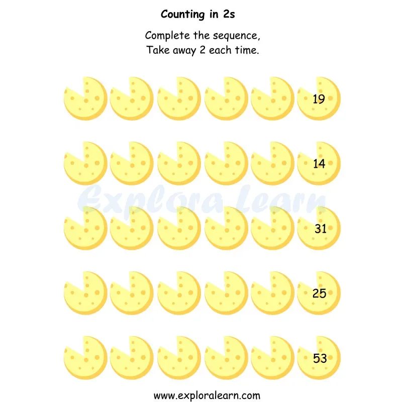 Free Exploralearn Worksheets Free Maths Worksheet Maths Skip Counting ...