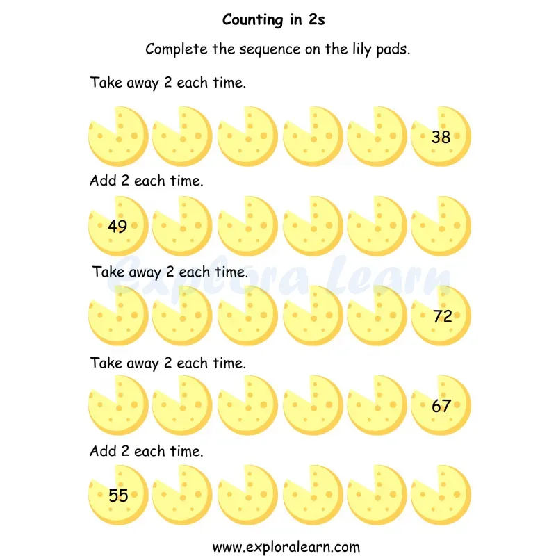 Free Exploralearn Worksheets Free Maths Worksheet Maths Skip Counting ...