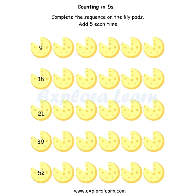 Free Exploralearn Worksheets Free Maths Worksheet Maths Skip Counting ...