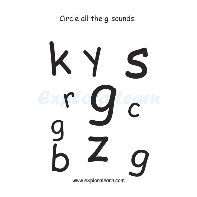 Free Exploralearn Worksheets, beginning sound worksheet