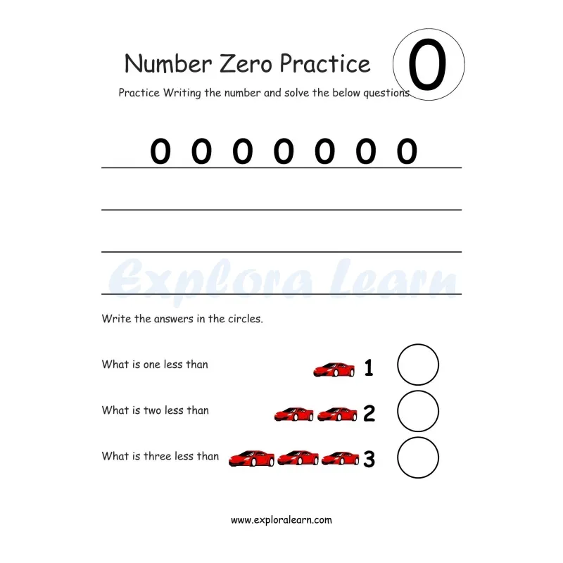 Free Exploralearn Worksheets, Number Writing Practice worksheet 0